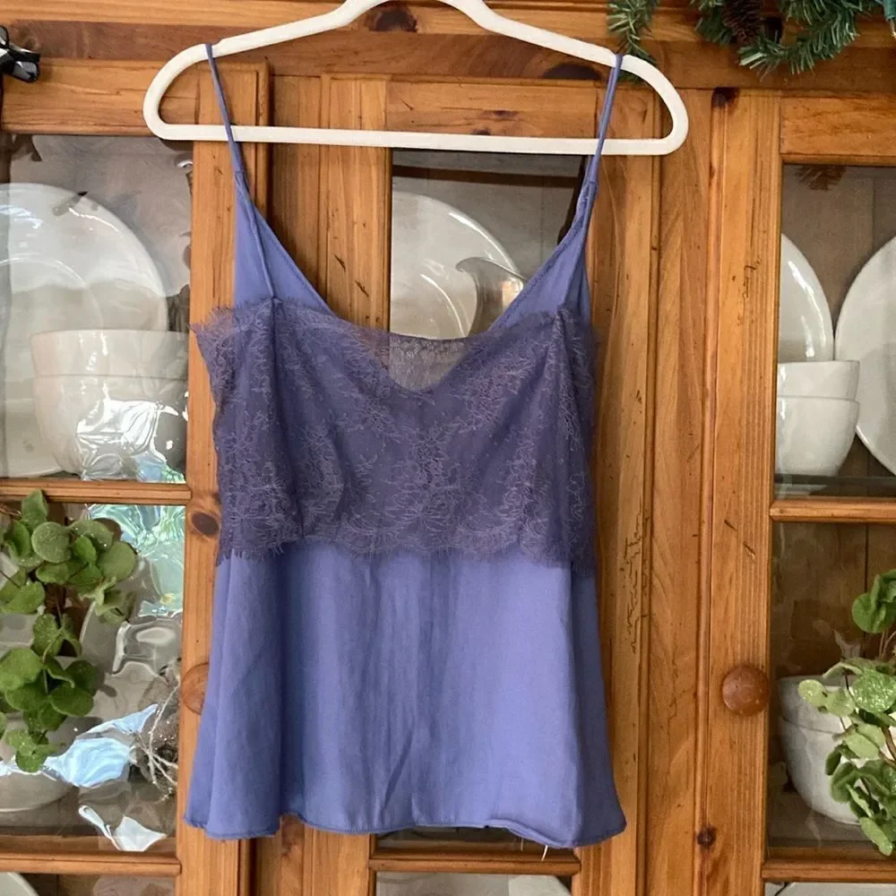 New Intimately Free People Sky Blue Lace Inset Camisole Tank Top Women’s S
